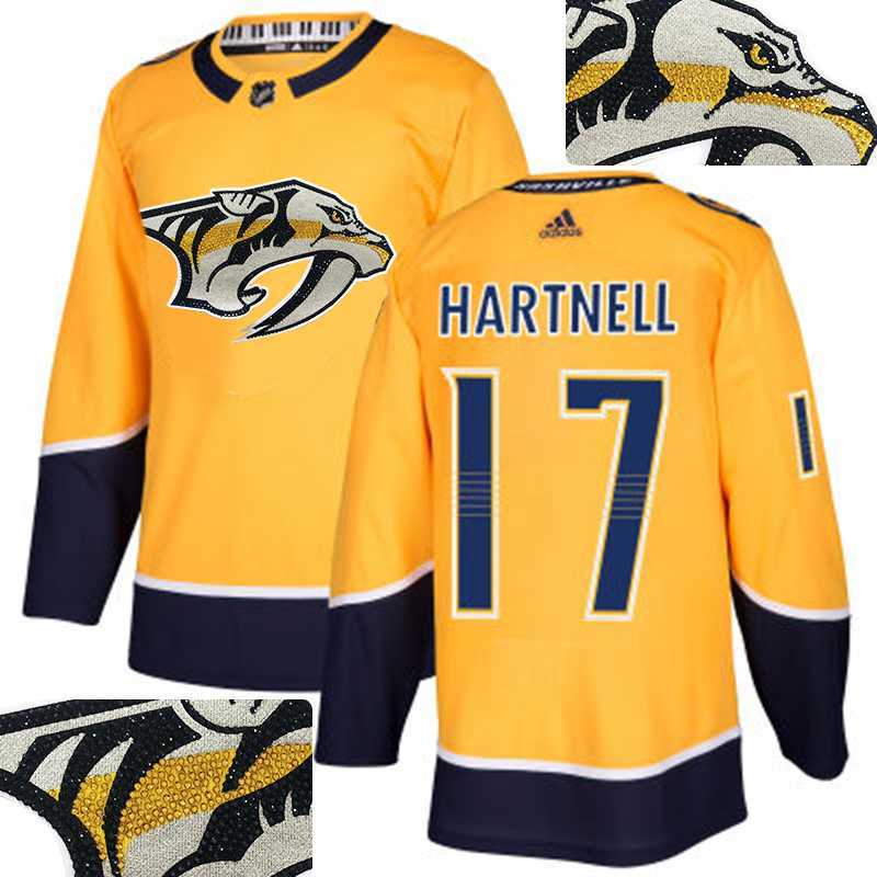 Predators #17 Hartnell Gold With Special Glittery Logo Adidas Jersey,We sell and wholesale Predators #17 Hartnell Gold With Special Glittery Logo Adidas Jersey on line form chian!